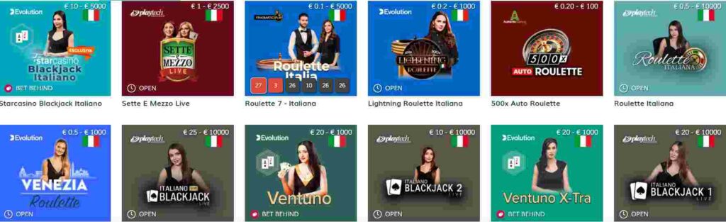 starcasino offerta live sito italiano
